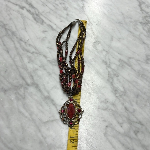 80's Vintage Jay Strongwater Multi Strand Crystal Necklace with Pendant - Picture 15 of 16